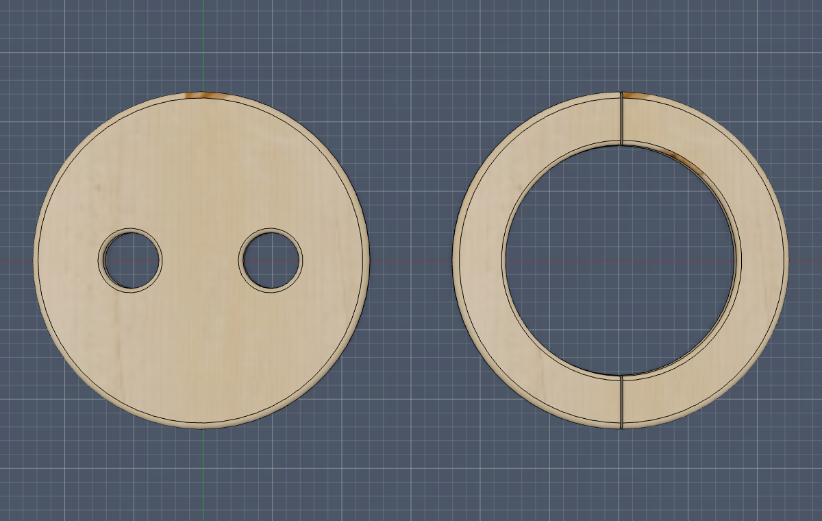 top-down render of the plate and split ring