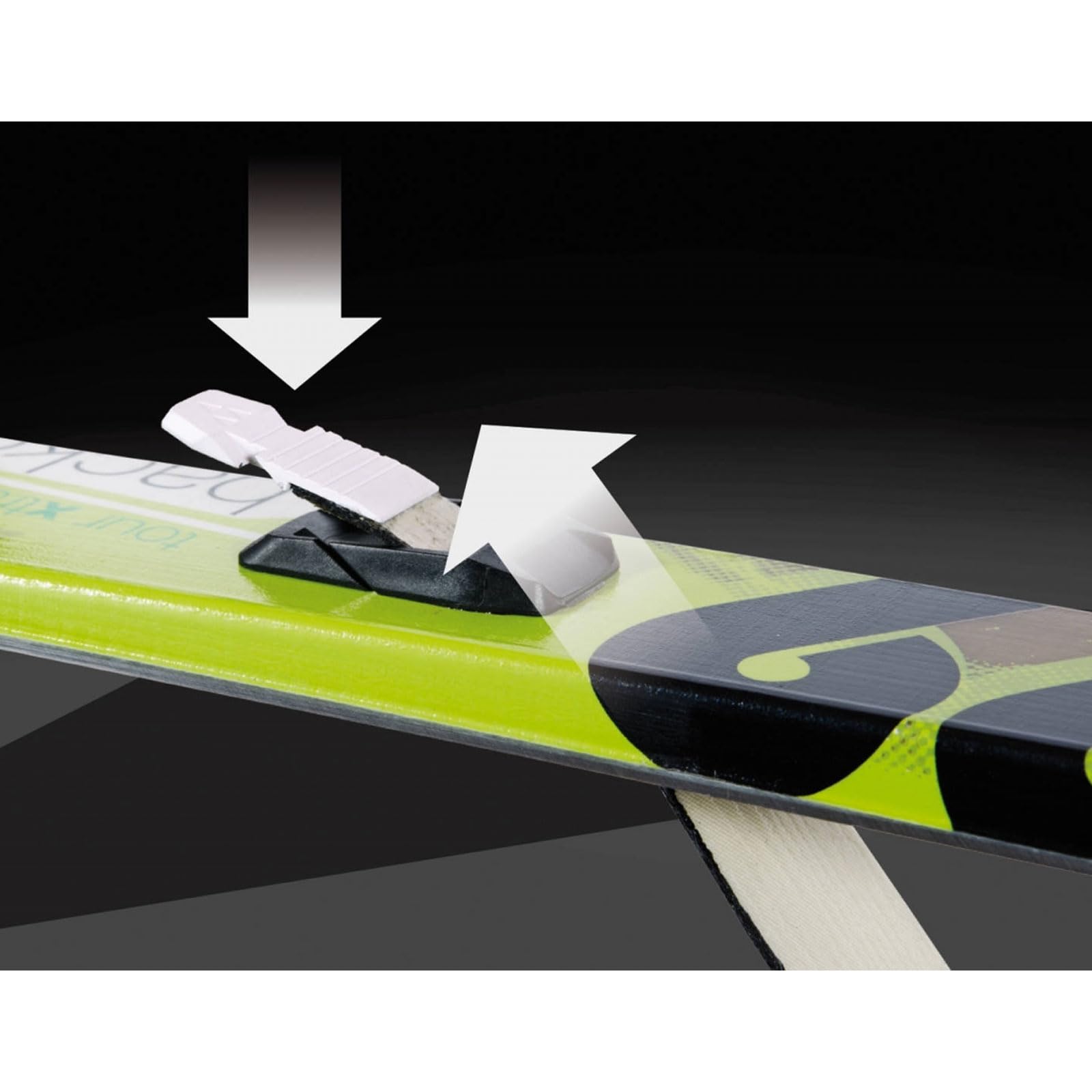 the real Fischer Easy Skin connector on a ski